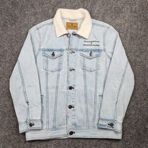 Yellowstone Dutton Ranch Jacket Mens Medium Light Wash Denim Sherpa Trucker